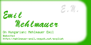 emil mehlmauer business card